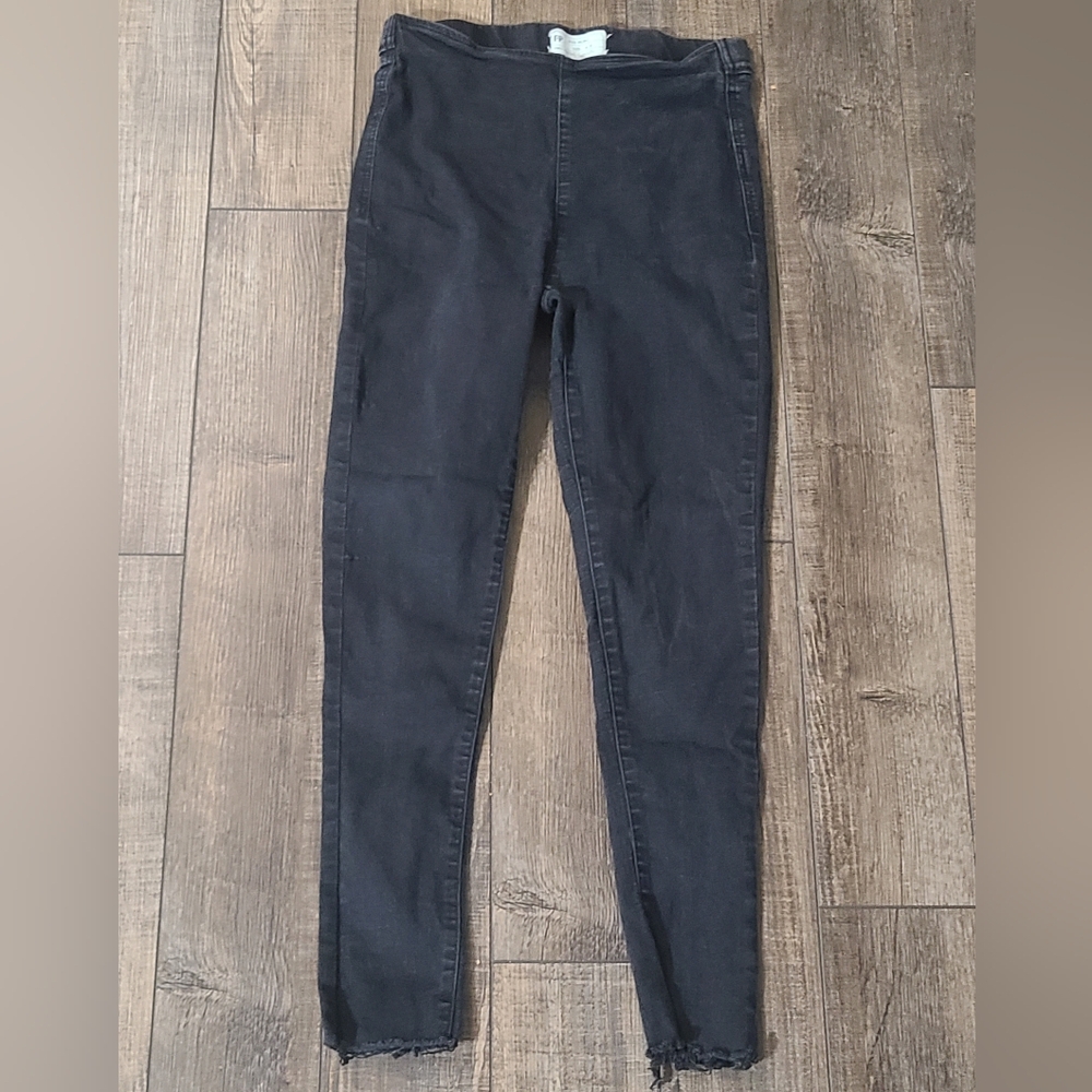Free People Elastic Waist Jeans Womens 28 Black Skinny 61855-16515125